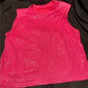 Sparkling Hot Pink Sleeveless Top